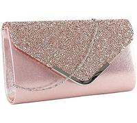 Tskybag Pochette enveloppe pour femme - Sac à main de soirée de mariage - Sac à bandoulière - Pour fête, bal de fin d'année, mariage, soirée - Rose