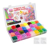 TSLBW Bandes Élastiques pour Bracelets 2000+ Bandes de Caoutchouc Colorées en 32 Couleurs Bandes Torsadées avec Clip en S pour Bracelet à Bricoler Kit de Bracelet d'amitié