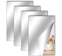 TSLBW Lot de 4 Autocollants Miroir en Acrylique Adhésifs sur Miroir pour Mur, école, Maison, Salon, Salle de Bain, Chambre à Coucher (Angle Droit, 40 x 30 cm)