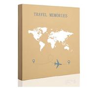Tslespcx Album photo de voyage de 10 x 15 cm, 600 photos par page, 600 pochettes, couverture en papier kraft raffiné, album photo de voyage, motif carte du monde aventure