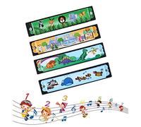 TSLRSA Armonica Enfant 16 Trous - Dessin Animé Couleur Harmonica Jouet Harmonica Enfants De Couleur DifféRents Motifs De Dessins AniméS ColoréS Approprié Pour Les DéButants Les Enfants（4Pcs）