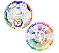 TSLRSA Lot de 2 roues, cercle chromatique, Color Wheel, roue de poche, roue de mélange de couleur, guide d'apprentissage de mélange de peinture, disque chromatique, design et maquillage（14 * 14cm）