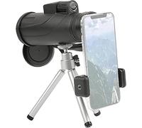 TSMBIKE Monoculaire à Objectif FMC à Prisme HD BAK4 Haute Puissance 12x50 Compact avec Adaptateur pour Smartphone et trépied monoculaire étanche à Vie pour télescope monoculaire