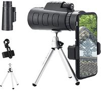 TSMBIKE Télescope monoculaire 40x60 télescope monoculaire Haute définition pour Smartphone avec Jumelles Boussole télescope étanche avec trépied Support pour téléphone Portable