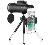 TSMBIKE Télescope monoculaire adapté au téléphone Zoom 40X60 adapté pour Smartphone télescope monoculaire caméra Camping randonnée avec Boussole téléphone Pince trépied