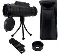 TSMBIKE Télescope monoculaire HD 40 x 60 Bak4 Prisme monoculaire étanche antidérapant avec Clip de téléphone et trépied pour téléphone Portable pour l'observation des Oiseaux, Le