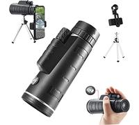 TSMBIKE Télescopes monoculaires, Objectif de téléphone Portable monoculaire 40x60 HD Jumelles téléobjectif monoculaires étanches avec trépied de Support de téléphone pour l'obser