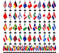 TSMD Lot de 202 drapeaux de bureau du monde international avec base de support, 12,7 x 20,3 cm