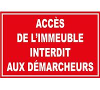 tsme Panneau SIGNAGE Rouge Avertissement formel Entrée, Avertissement Montage sur porte Polychlorure de vinyle PANNEAU ACCÈS DE L’IMMEUBLE INTERDIT AUX DÉMARCHEURS