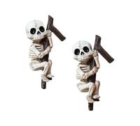 TSMORY 1 paire de pots de fleurs en résine à suspendre en forme de tête de mort, parfaits pour Halloween ou pour ranger des petits objets