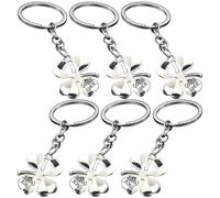 TSMORY 3. 6 porte-clés rétro en bronze robuste Kirsite porte-bonheur pour examens et anniversaires de mariage Porte-clés quatre trèfles, Argenté., taille unique