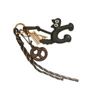 TSMORY Accessoire de sac traditionnel avec pendentif chat pour sac à dos sac à main élégant et porte-clés, marron