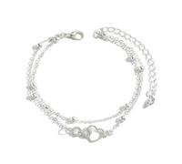 TSMORY Bracelet de cheville élégant en alliage avec breloque papillon en forme de cœur pour femme - Bijoux de plage élégants - Cadeaux étanches, As shown in the figure, Métal