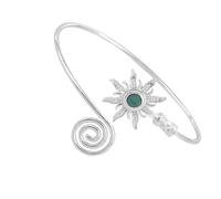 TSMORY Brassard ouvert réglable dans des styles vintage avec accents turquoise pour un port confortable et bras vintage en métal robuste, taille unique, Comme décrit