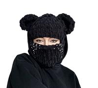 TSMORY Chapeau à capuche avec oreilles d'ours pour Halloween, bal masqué, Diamants noirs, XS-XL