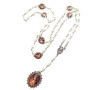 TSMORY Chapelet catholique en verre de cristal avec médailles, longue perle de prière blanche