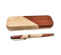TSMORY Coffret cadeau stylo plume en bois rempli de piston avec pointe en métal pour étudiants, adultes, calligraphie, écriture professionnelle