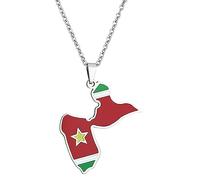 TSMORY Collier avec pendentif drapeau de la France et de la Guadeloupe en acier inoxydable - Bijou tendance pour homme et femme, 50cm pendant 3.5*2.4cm, Acier inoxydable