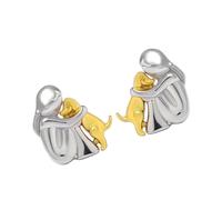 TSMORY Collier avec pendentif en forme de chien câlin/boucles d'oreilles fait à la main, symbole d'amitié, bijou élégant pour les amoureux des animaux