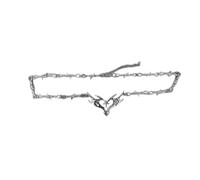 TSMORY Collier avec pendentif en forme de cœur creux inspiré du hip-hop orné d'une flamme d'épine pour un look remarquable diverses occasions, taille unique, Comme décrit, Comme décrit.