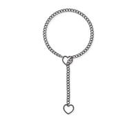 TSMORY Collier avec pendentif en forme de cœur punk rock inspiré du hip punk rock avec breloque en forme de cœur réglable, 60cm, Acier inoxydable