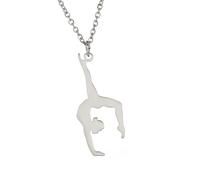 TSMORY Collier avec pendentif en forme de gymnastique - Décoration portable - Pour femme tendance - En acier inoxydable, As shown in the figure, Acier inoxydable