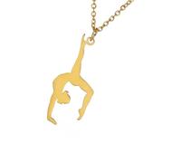 TSMORY Collier avec pendentif en forme de gymnastique - Décoration portable - Pour femme tendance - En acier inoxydable, As shown in the figure, Acier inoxydable