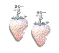 TSMORY Collier/boucles d'oreilles élégantes en résine en forme de fraise pour diverses occasions pour transmettre des sentiments doux et des expressions tendances. Collier/boucles d'oreilles en forme