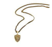 TSMORY Collier élégant en acier inoxydable pour homme avec pendentif bouclier angélique, As shown in the figure, Acier titane