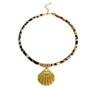 TSMORY Collier tendance en acier inoxydable avec imprimé léopard pour les femmes tendance et les amateurs de bijoux uniques, As shown in the figure, Acier inoxydable