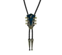 TSMORY Cravate Bolo Vintage Western Cowboy Cravate Guitare Tête Cravate Punk Collier Accessoire Costume Bola Cravate Western Punk Cravates pour Homme, bleu, taille unique