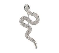 TSMORY Élégante broche serpentine en métal avec motif serpent artistique avec pierres précieuses vertes pour les collectionneurs de bijoux, As shown in the figure, Métal