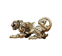 TSMORY Élégante figurine Kylin en laiton miniature pour décoration d'intérieur, statue de dieu mythique chinois, décoration d'art de collection en laiton