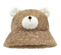 TSMORY Joli bob en peluche avec oreilles d'ours pour tous les âges, parfait pour les aventures en plein air et les couvre-chefs quotidiens, Nez kaki, XS-XL