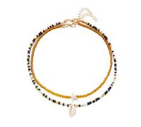 TSMORY Lot de 2 colliers avec pendentif en forme d'étoile de mer et coquillages pour femmes et amateurs de mode, As shown in the figure, Mi Zhu