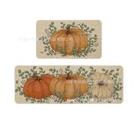 TSMORY Lot de 2 tapis de sol antidérapants en forme de citrouille d'automne pour porte d'entrée, décoration saisonnière de la maison