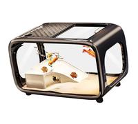 TSMORY Marinepark Réservoir tout-en-un avec protection automatique pour poissons de chasse et tortues d'animaux domestiques Structure d'alimentation intelligente Marinepark