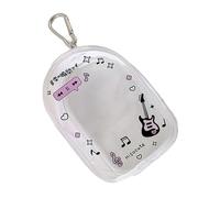 TSMORY Organiseur miniature à fermeture éclair avec panneau avant transparent mousqueton pour afficher de petites figurines Petit sac à fermeture éclair à suspendre, Guitare musicale.