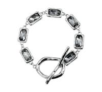 TSMORY Parure de bijoux punk avec collier géométrique carré et diamants noirs pour femme pour les anniversaires, les anniversaires de mariage et les vacances, taille unique, Comme décrit, Comme décrit