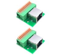 TSMORY Pas besoin de soudure nécessaire RJ45 Ethernet Port Bornes Bloc DIN Rails Adaptateur avec voyant d'état pour une connexion sécurisée des réseaux DIN Rails montés sur rails DIN Port réseau avec