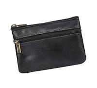 TSMORY Planificateur artisanal traditionnel de pièces de monnaie en cuir naturel pour développement de films multiples, planificateur de portefeuille en cuir troublé, Noir , Beauté de masse