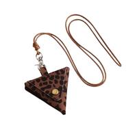 TSMORY Pochettes vintage en cuir robuste pour ranger les écouteurs et les pièces de monnaie - Petits modèles longs pour femmes à la mode, Motif vache marron, Handbag: 3.5*5.5cm Triangle bag: 7*8cm