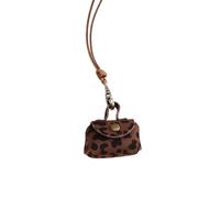 TSMORY Pochettes vintage en cuir robuste pour ranger les écouteurs et les pièces de monnaie - Petits modèles longs pour femmes à la mode, Motif vache marron, Handbag: 3.5*5.5cm Triangle bag: 7*8cm