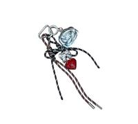 TSMORY Porte-clés multi-usage avec pendentif en forme de cœur en forme de fleur de camélia - Accessoire tendance pour sacs et clés - Accessoire créatif en corde, Argenté.