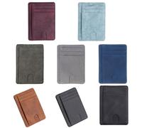 TSMORY Portefeuille minimaliste avec poche avant, porte-cartes de crédit avec trou pour doigt pour homme et femme, Motif : noir., 11.5 cm * 8.0 cm * 0.5 cm