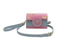 TSMORY Sac à bandoulière en forme d'appareil photo pour femme, sac à main tendance, couleurs contrastées, sac à bandoulière en cuir PU, bleu, As shown in the figure