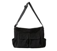 TSMORY Sacs d'école pour femme - Sac à bandoulière - Solide - Grande capacité - En toile décontractée, Noir , As shown in the figure