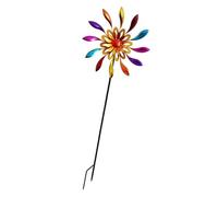 TSMORY Sculpture à vent en métal pour décoration de jardin, cour, cadeau d'anniversaire, installation facile au sol, moulins à vent pour décoration de cour