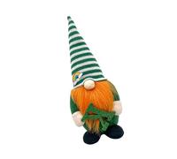 TSMORY Stpatricks Day Dwarf Stuffed Toy with Shamrocks Design Irish Clovers Figure Doll for Carnivals Holiday Decoration Plush Dwarf