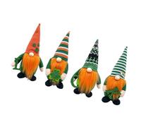 TSMORY Stpatricks Day Dwarf Stuffed Toy with Shamrocks Design Irish Clovers Figure Doll for Carnivals Holiday Decoration Plush Dwarf